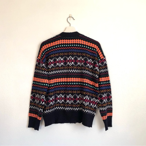 NWT Talbots Colorful Fair Isle Mixed Pattern Cardigan Sweater Size Large - Picture 7 of 13